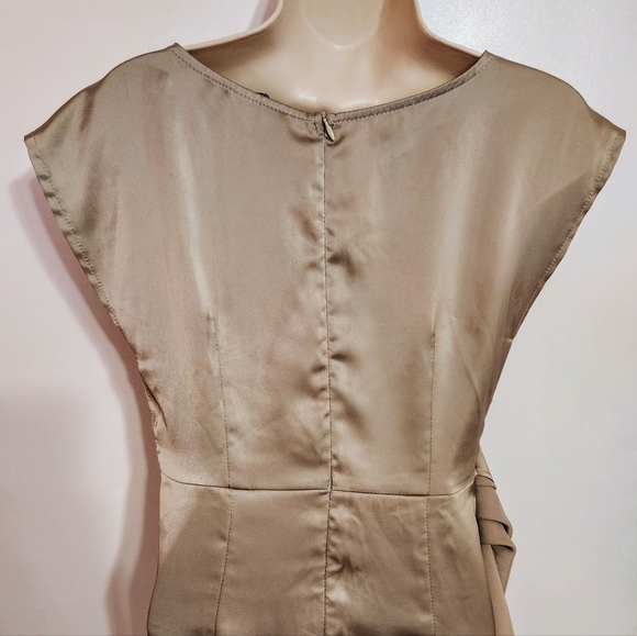 Dolce Viva Green Satin Wrap Dress Sleeveless Medium - Picture 7 of 11